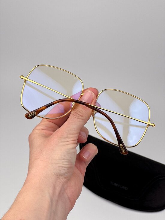 Tom Ford Women’s Eyeglasses Gold Oversized Square FT6048-B 030 NEW AUTHENTIC main image 8